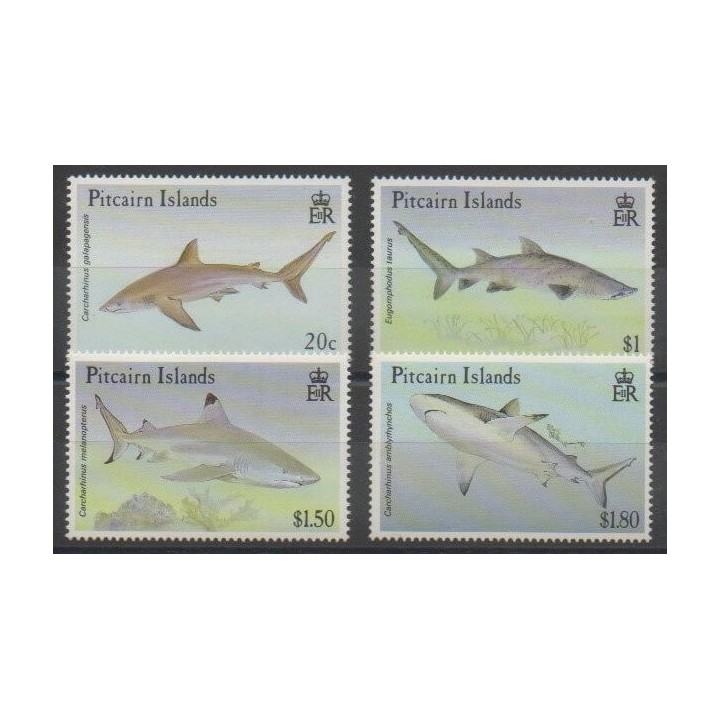 Timbres - Pitcairn - 1992 - No 385/388 - Animaux marins