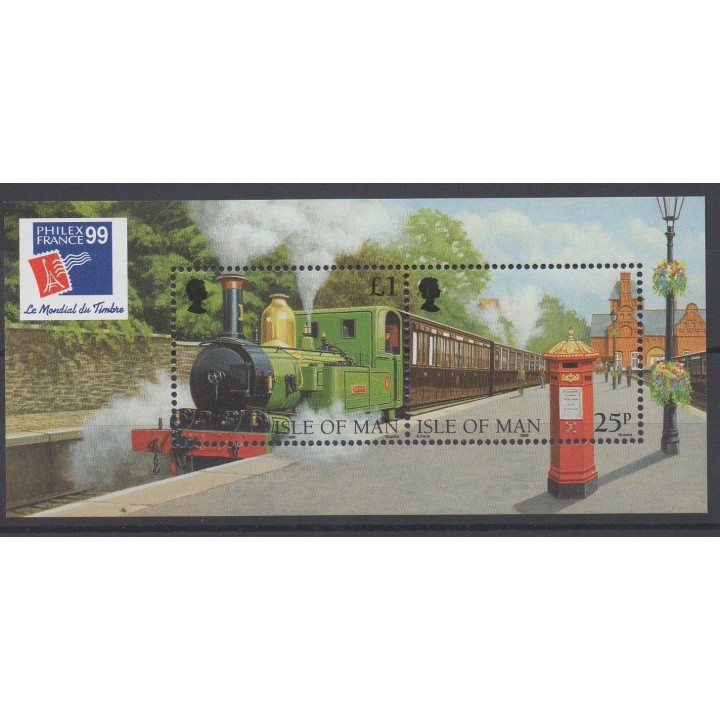 Timbres - Thème trains - Man (Ile de) - 1999 - No BF 38