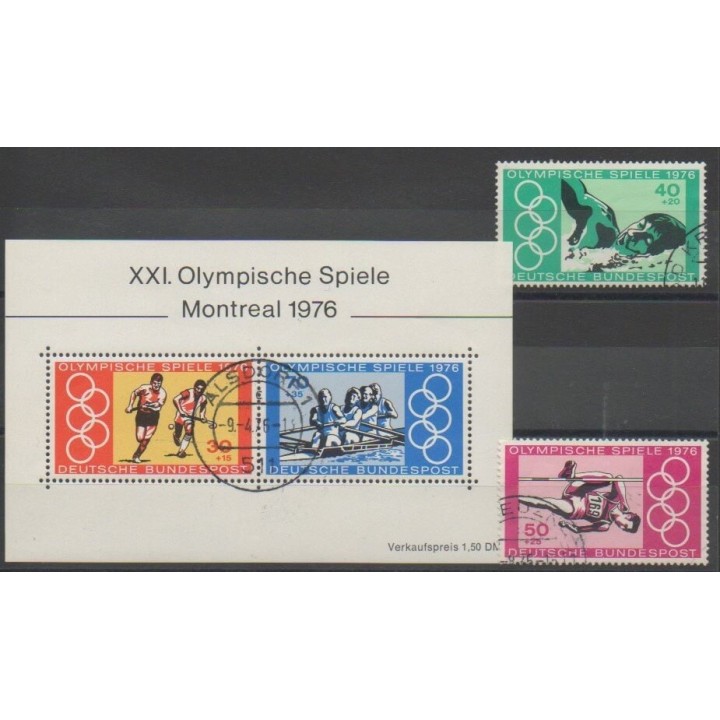 Timbres - Allemagne occidentale (RFA) - 1976 - No 736/737 - BF11 - Jeux Olympiques d'été - Oblitéré