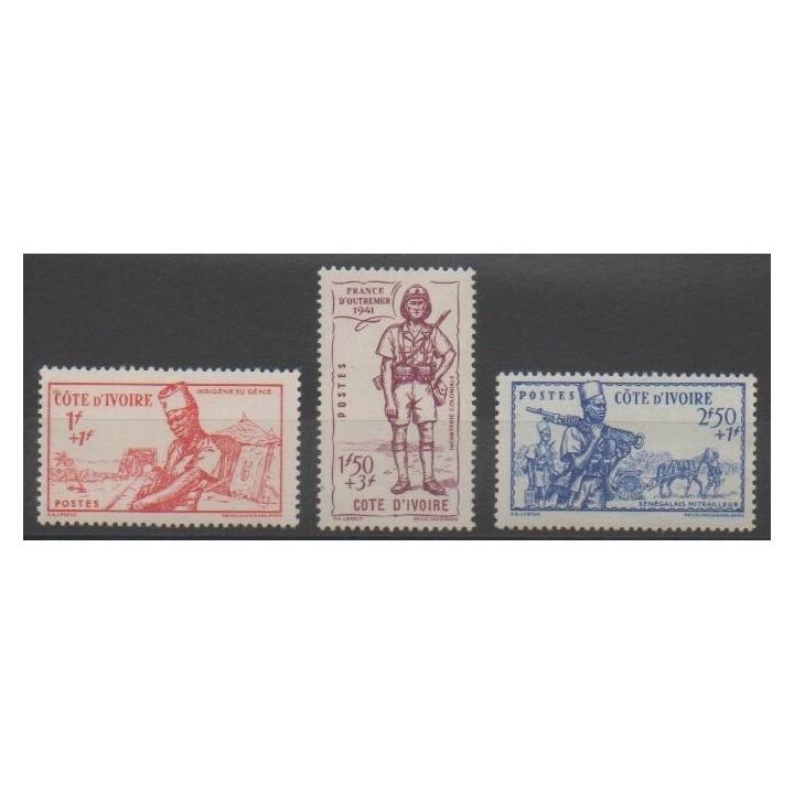 Timbres - Côte dIvoire  - 1941 - No 162/164 - Neuf avec charnière