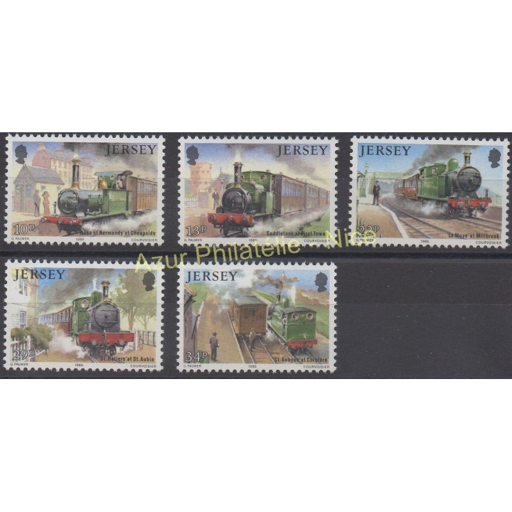 Timbres - Thème trains - Jersey - 1985 - No 349/353