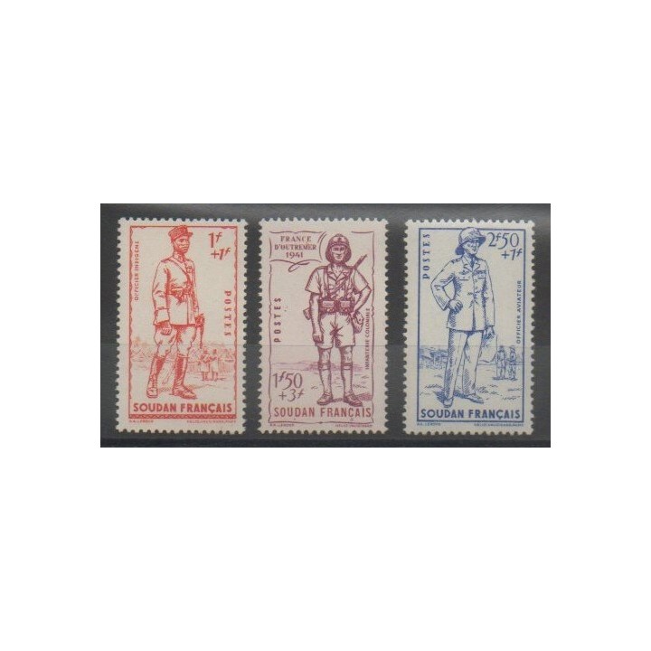 Stamps - Sudan - 1941 - Nb 122/124 - Mint hinged