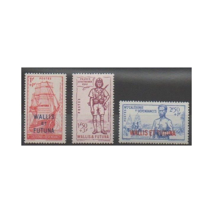 Timbres - Wallis et Futuna  - 1941 - No 87/89 - Neuf avec charnière