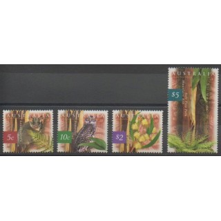 Timbres - Australie - 1996 - No 1530/1533 - Oiseaux - Arbres