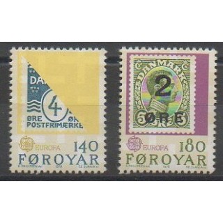 Timbres - Féroé (Iles) - 1979 - No 37/38 - Timbres sur timbres - Europa