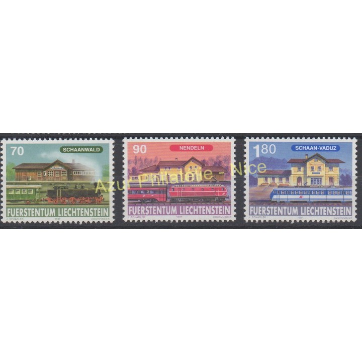 Timbres - Thème trains - Liechtenstein - 1997 - No 1096/1098