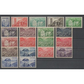 Timbres - Andorre - 1948 - No 119/137 - Neuf avec charnière