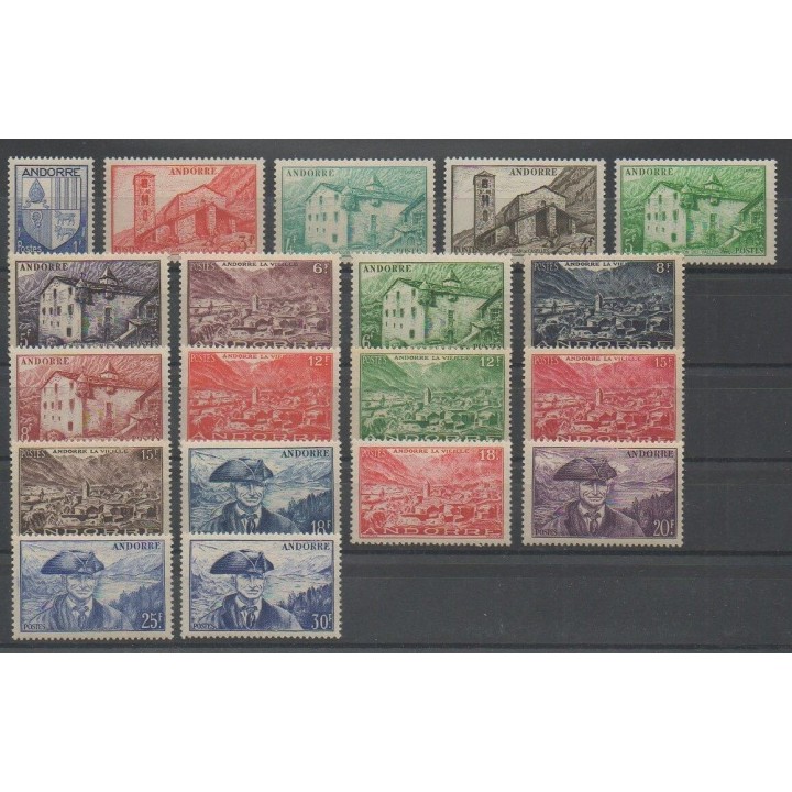 Timbres - Andorre - 1948 - No 119/137 - Neuf avec charnière
