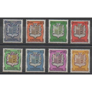 Stamps - French Andorra - 1961 - Nb 153A/157 - Coats of arms