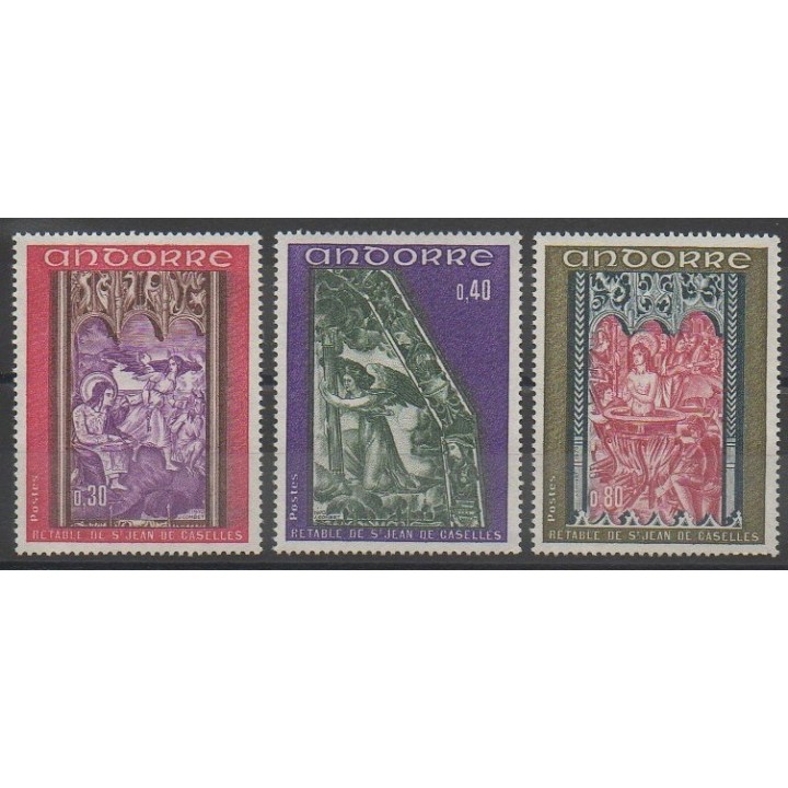 Stamps - French Andorra - 1970 - Nb 206/208 - Churches