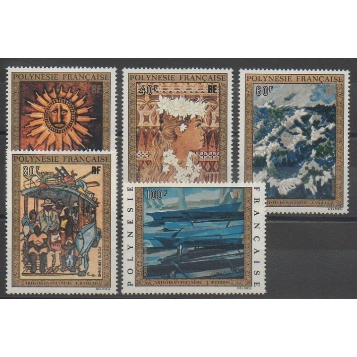 Timbres - Polynésie - 1973 - No PA77/PA81 - Peinture