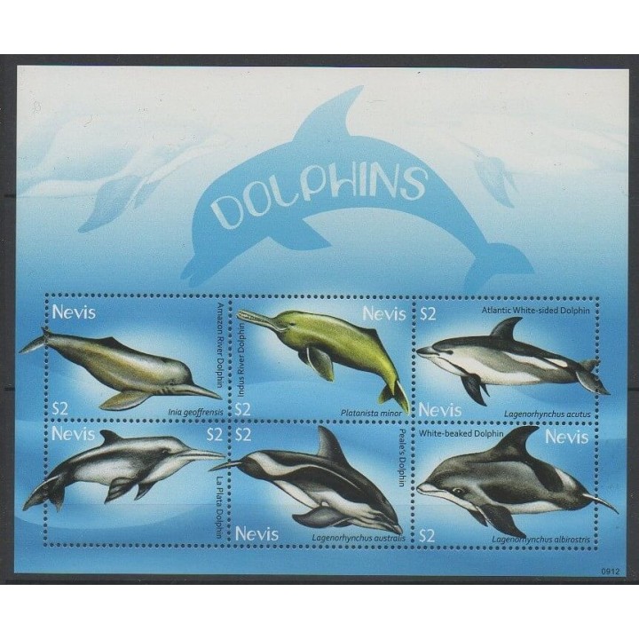 Timbres - Nevis - 2009 - No 2077/2082 - Mammifères - Animaux marins