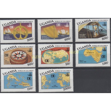 Stamps - Theme Christophe Colomb - Uganda - 1992 - Nb 895J/899