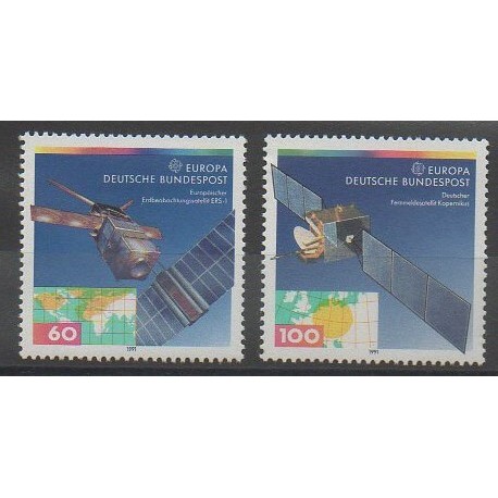 Allemagne - 1991 - No 1358/1359 - Télécommunications - Europa