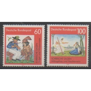 Timbres - Allemagne - 1991 - No 1408/1409 - Littérature