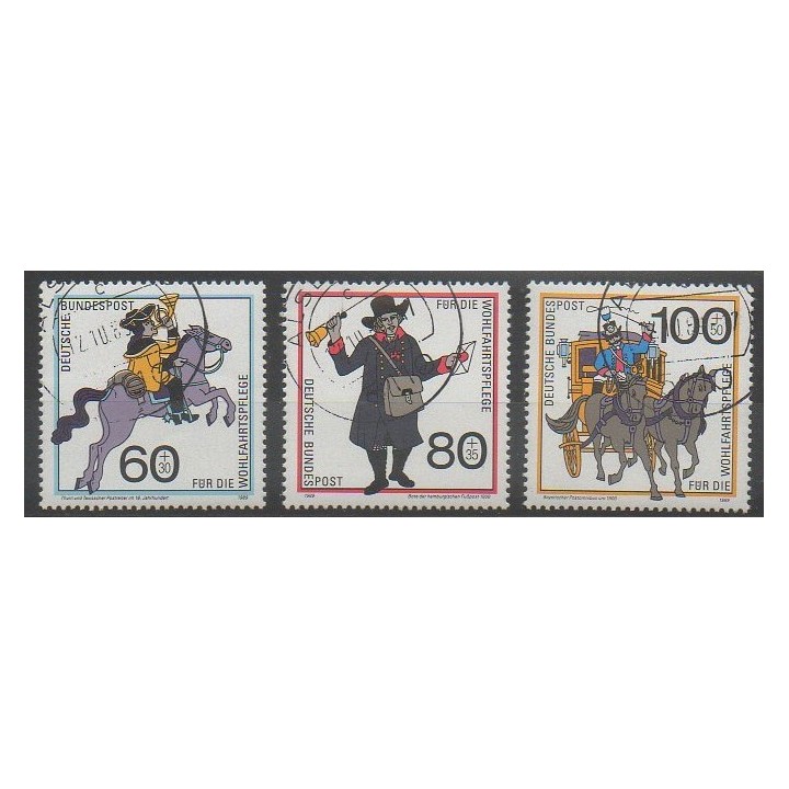 Timbres - Allemagne occidentale (RFA) - 1989 - No 1269/1271 - Poste - Oblitéré