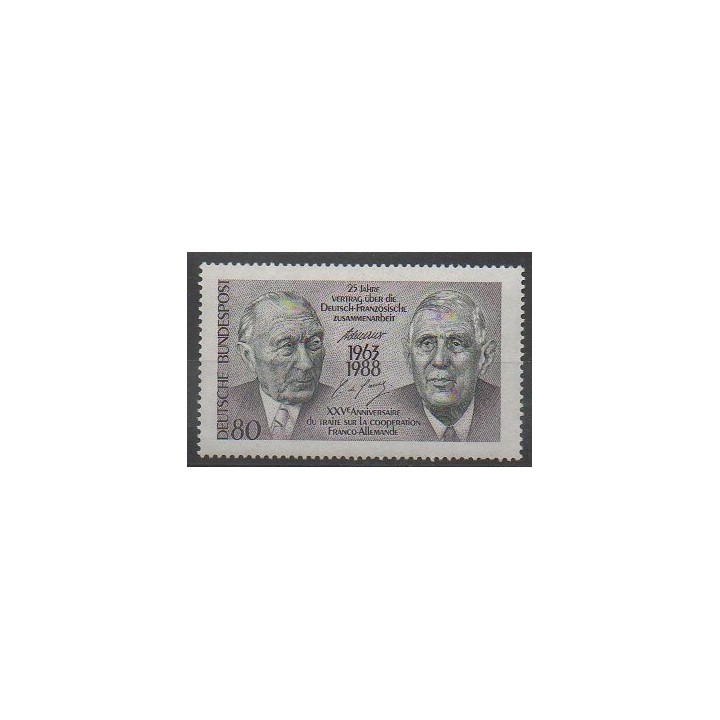 Timbres - Allemagne occidentale (RFA) - 1988 - No 1183 - De Gaulle - Histoire