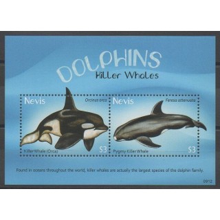 Stamps - Nevis - 2009 - Nb BF285 - Mamals - Sea animals