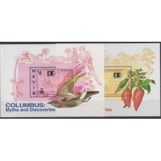 Timbres - Thème Christophe Colomb - Nevis - 1992 - No BF 50/ BF 51