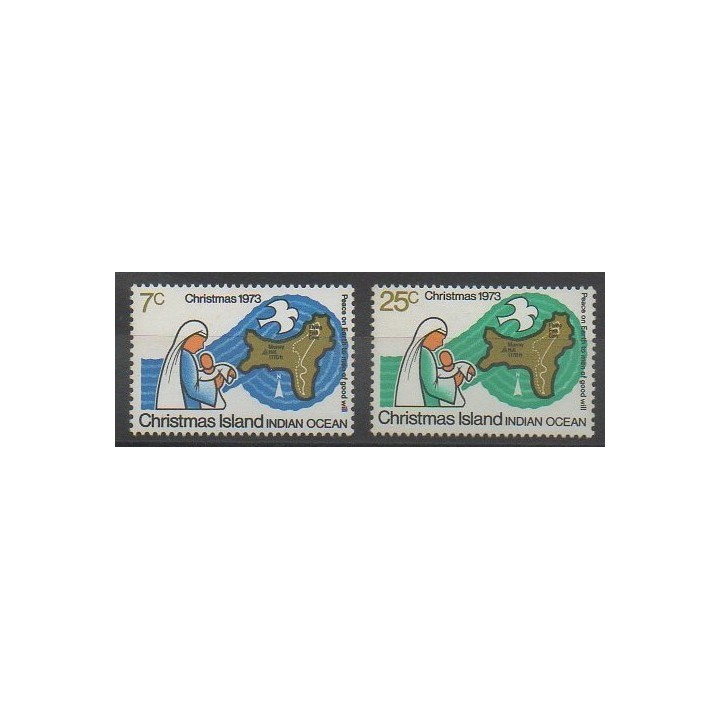Timbres - Christmas (Iles) - 1973 - No 59/60 - Noël