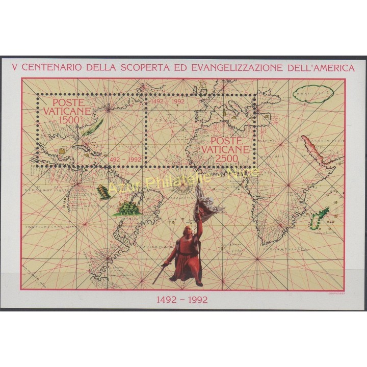 Stamps - Theme Christophe Colomb - Vatican - 1992 - Nb BF 13