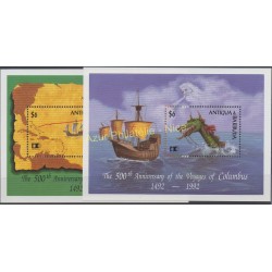 Timbres - Thème Christophe Colomb - Antigua et Barbuda - 1992 - No BF 229 - BF 233