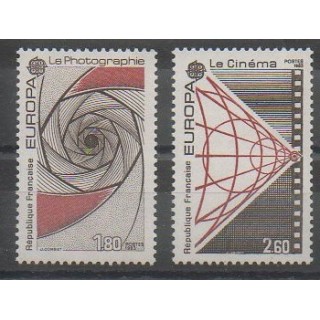 Stamps - France - Poste - 1983 - Nb 2270/2271 - Cinema - Science - Europa
