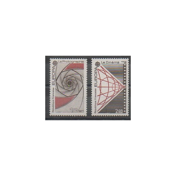 Timbres - France - Poste - 1983 - No 2270/2271 - Cinéma - Sciences et Techniques - Europa