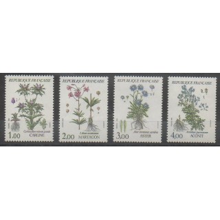 Stamps - France - Poste - 1983 - Nb 2266/2269 - Flowers