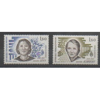 Timbres - France - Poste - 1983 - No 2293/2294 - Célébrités - Seconde Guerre Mondiale
