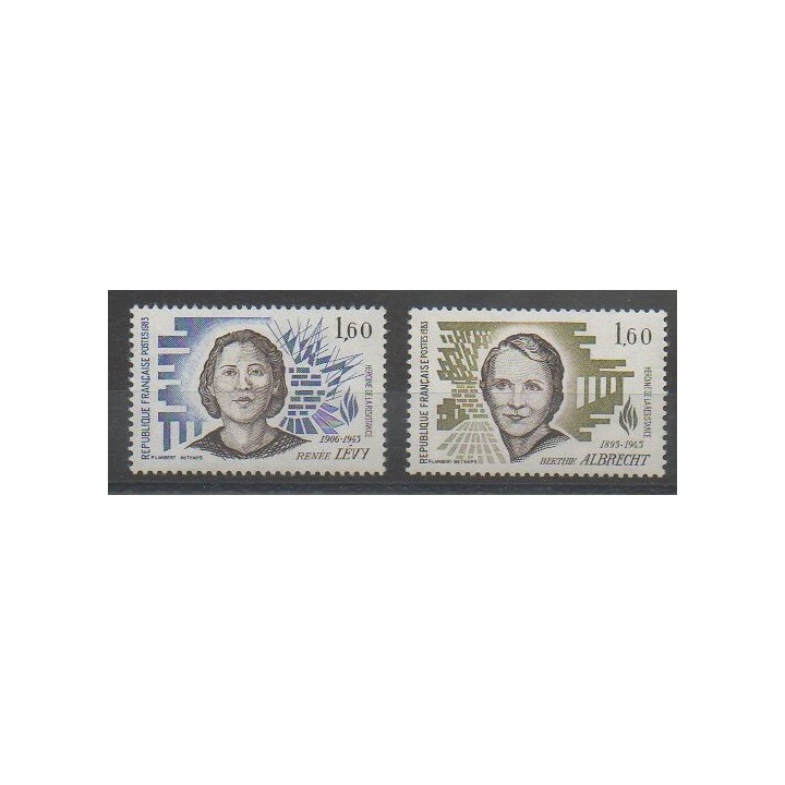 Timbres - France - Poste - 1983 - No 2293/2294 - Célébrités - Seconde Guerre Mondiale