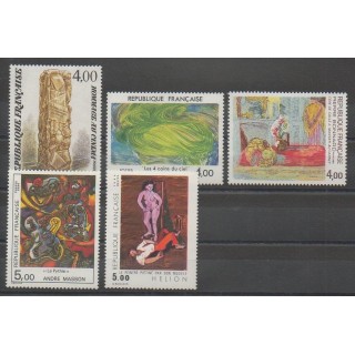 Stamps - France - Poste - 1984 - Nb 2299/2301 - 2342/2343 - Paintings