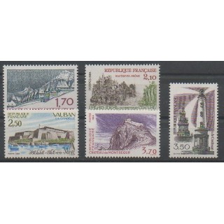 Timbres - France - Poste - 1984 - No 2323/2326 - 2335 - Monuments