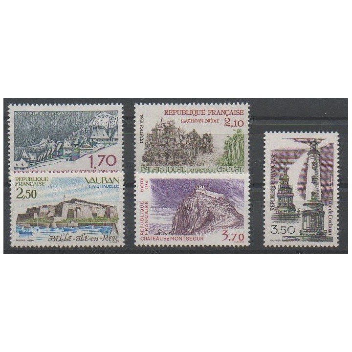 Stamps - France - Poste - 1984 - Nb 2323/2326 - 2335 - Monuments