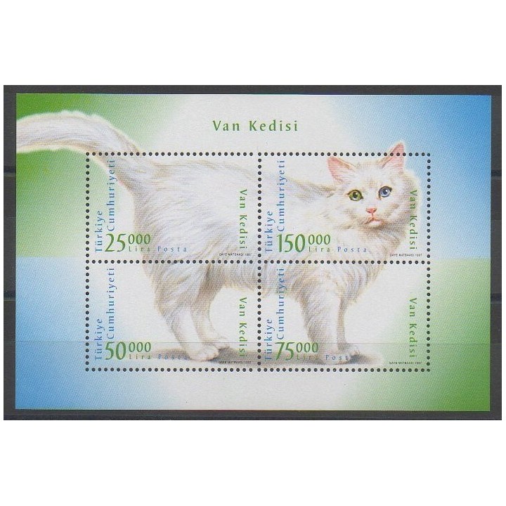 Timbres - Turquie - 1997 - No 2841/2844 - Chats