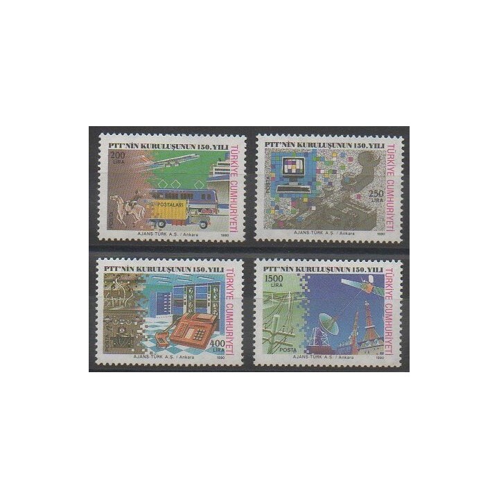 Timbres - Turquie - 1990 - No 2658/2661 - Poste
