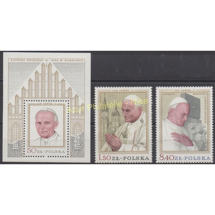 Timbres - Thème papauté - Pologne - 1979 - No 2452/2453 - BF 83