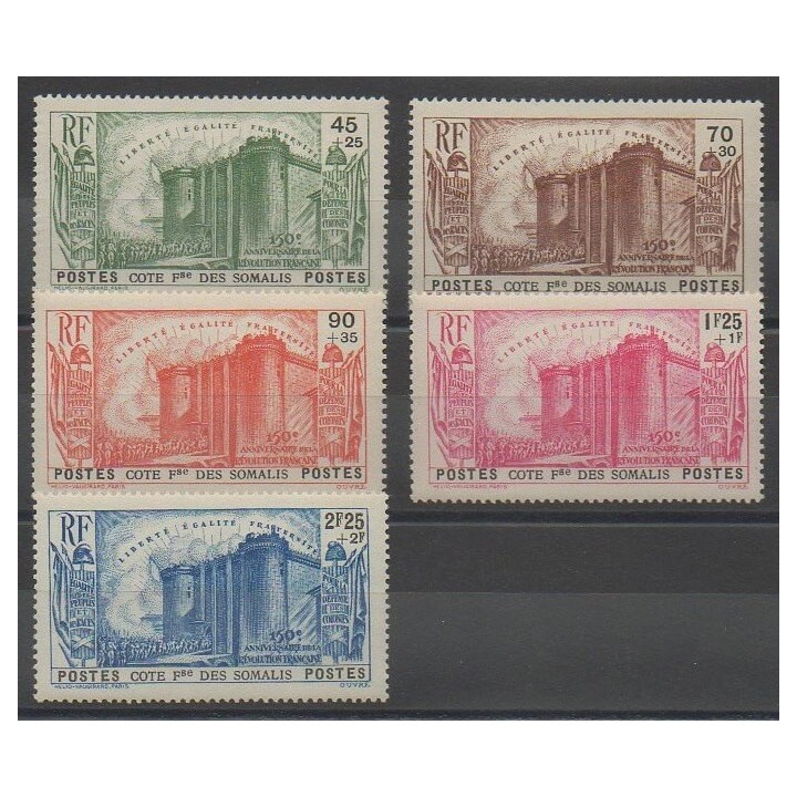 Timbres - Côte des Somalis  - 1939 - No 172/176