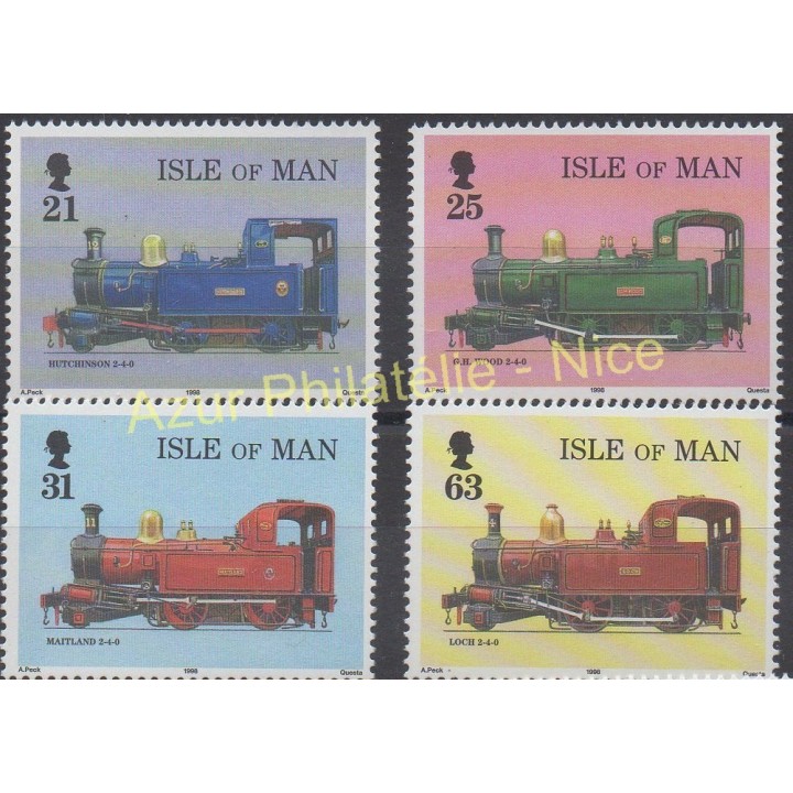 Timbres - Thème trains - Man (Ile de) - 1998 - No 802/805