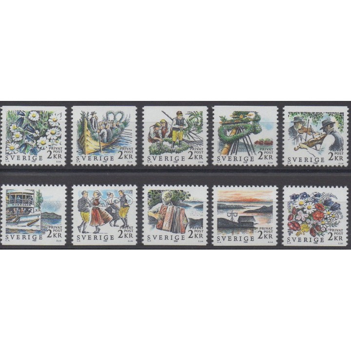 Timbres - Thème musique - Suède - 1988 - No 1464/1473