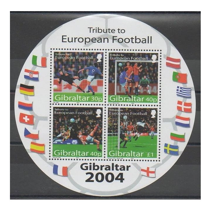 Stamps - Gibraltar - 2004 - Nb BF51 - Football