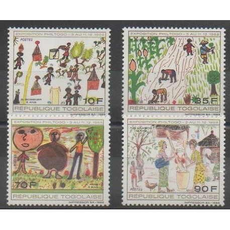 Togo - 1988 - Nb 1237/1241 - Children's drawings