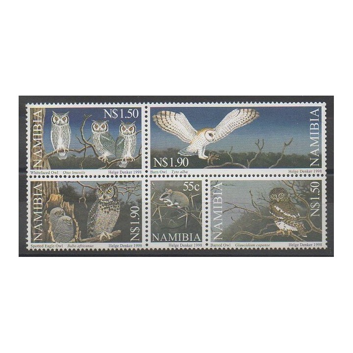 Timbres - Namibie - 1998 - No 851/855 - Oiseaux