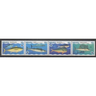 Timbres - Nauru - 1997 - No 423/426 - Animaux marins - Espèces menacées - WWF