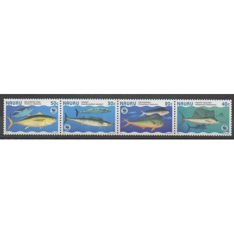 Nauru - 1997 - No 423/426 - Animaux marins - Espèces menacées - WWF