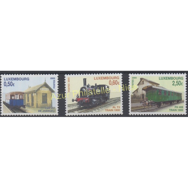 Timbres - Thème trains - Luxembourg - 2005 - No 1631/1633