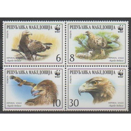 Macédoine - 2001 - No 211/214 - Oiseaux - Espèces menacées - WWF