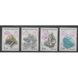 Timbres - France - Poste - 1986 - No 2429/2432 - Minéraux - Pierres précieuses