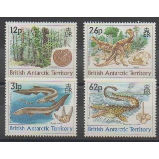 Timbres - Grande-Bretagne - Territoire antarctique - 1991 - No 193/196 - Animaux préhistoriques