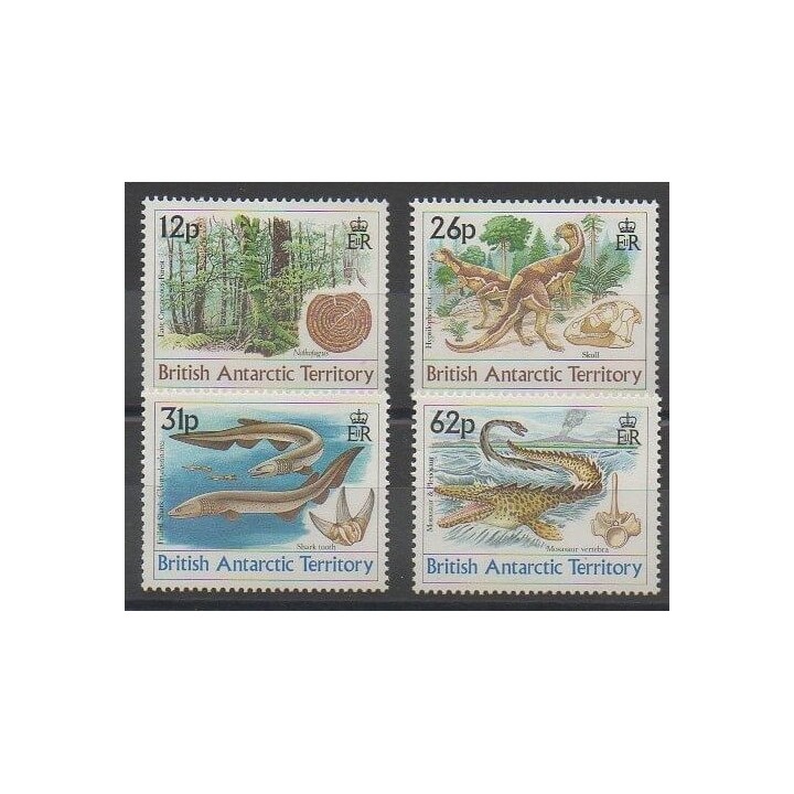Timbres - Grande-Bretagne - Territoire antarctique - 1991 - No 193/196 - Animaux préhistoriques